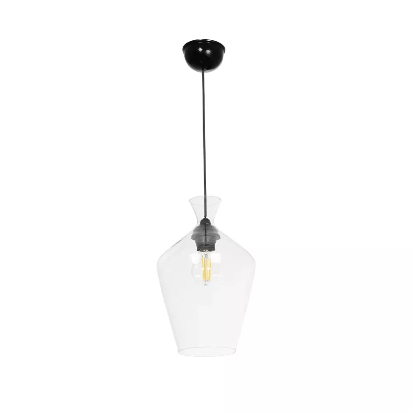 GLOBOSTAR® BOHEMIA  Μοντέρνο Κρεμαστό Φωτιστικό Οροφής με Ντουί 1 x E27 AC 220-240V IP20 - Διάφανο - Μ20 x Π20 x Υ32cm