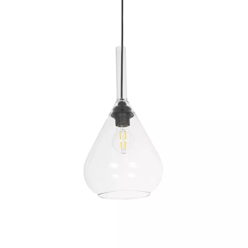 GLOBOSTAR® BALU  Μοντέρνο Κρεμαστό Φωτιστικό Οροφής με Ντουί 1 x E27 AC 220-240V IP20 - Διάφανο - Μ20 x Π20 x Υ42cm