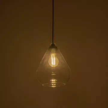 GLOBOSTAR® BALU  Μοντέρνο Κρεμαστό Φωτιστικό Οροφής με Ντουί 1 x E27 AC 220-240V IP20 - Διάφανο - Μ20 x Π20 x Υ42cm