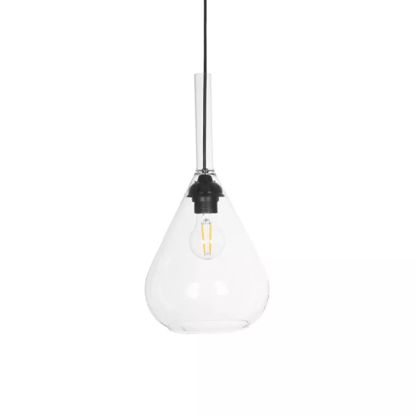 GLOBOSTAR® BALU  Μοντέρνο Κρεμαστό Φωτιστικό Οροφής με Ντουί 1 x E27 AC 220-240V IP20 - Διάφανο - Μ20 x Π20 x Υ42cm