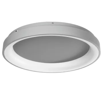 SALEM  Πλαφονιέρα Οροφής Δαχτυλίδι-Κύκλος LED CCT 105W 12075lm 120° AC 220-240V - Εναλλαγή Φωτισμού μέσω Τηλεχειριστηρίου All In One Ψυχρό 6000k+Φυσικό 4500k+Θερμό 2700k Dimmable Φ60cm - Ασημί