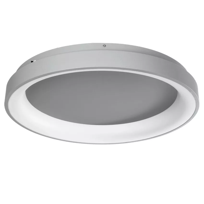 SALEM  Πλαφονιέρα Οροφής Δαχτυλίδι-Κύκλος LED CCT 105W 12075lm 120° AC 220-240V - Εναλλαγή Φωτισμού μέσω Τηλεχειριστηρίου All In One Ψυχρό 6000k+Φυσικό 4500k+Θερμό 2700k Dimmable Φ60cm - Ασημί