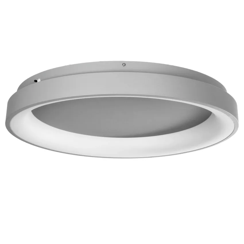 SALEM  Πλαφονιέρα Οροφής Δαχτυλίδι-Κύκλος LED CCT 105W 12075lm 120° AC 220-240V - Εναλλαγή Φωτισμού μέσω Τηλεχειριστηρίου All In One Ψυχρό 6000k+Φυσικό 4500k+Θερμό 2700k Dimmable Φ60cm - Ασημί