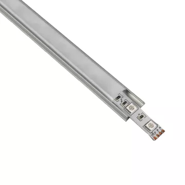 GLOBOSTAR® ALP-LINEAR CURBARIO  Επιφανειακό Εύκαμπτο Προφίλ Αλουμινίου με Λευκό Γαλακτερό Πατητό Κάλυμμα για Ταινίες LED IP20 - Ασημί & Λευκό - Μ100 x Π1.8 x Υ0.5cm