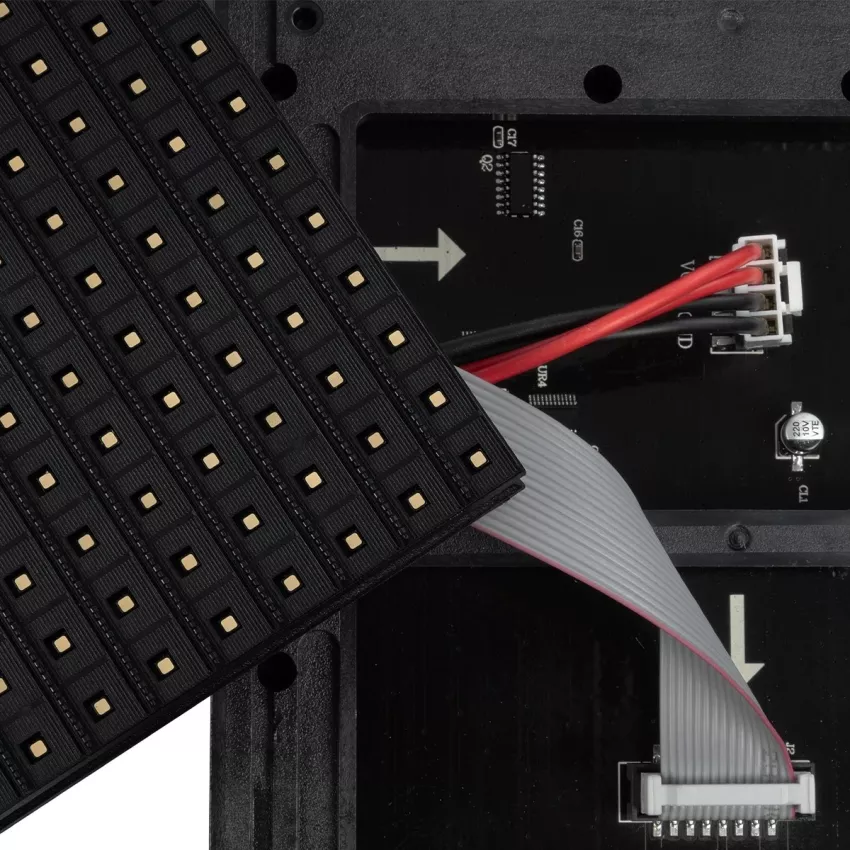 GLOBOSTAR® MODULCO  Module Πλακίδιο Κυλιόμενης Ψηφιακής Επιγραφής/Οθόνης 32x16cm P10 LED 40W Nits ≥5500cd/㎡ DC 5V Αδιάβροχο IP65 RGB - Μ32 x Π16 x Υ1.8cm