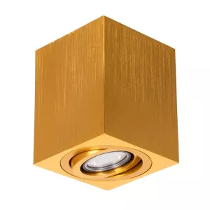 kelvo® AKIRA  Κινούμενο Φωτιστικό Downlight Σποτ για Λάμπα MR16 με Ντουί GU10 AC 220-240V IP20 - Χρυσό Βούρτσας - Μ8 x Π8 x Υ10cm