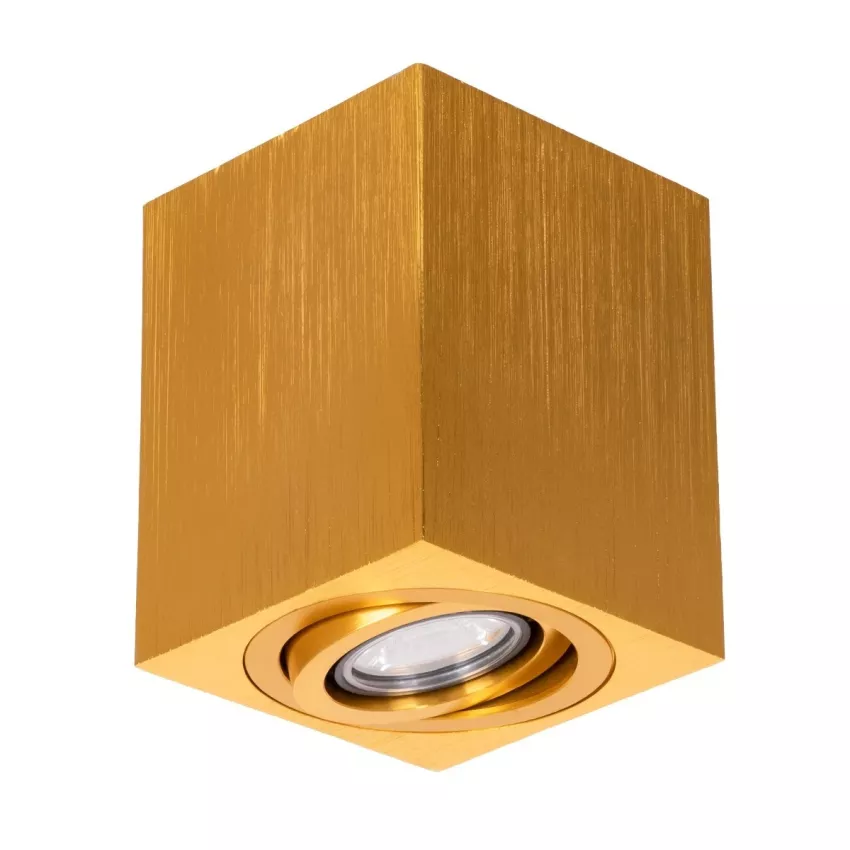 kelvo® AKIRA  Κινούμενο Φωτιστικό Downlight Σποτ για Λάμπα MR16 με Ντουί GU10 AC 220-240V IP20 - Χρυσό Βούρτσας - Μ8 x Π8 x Υ10cm