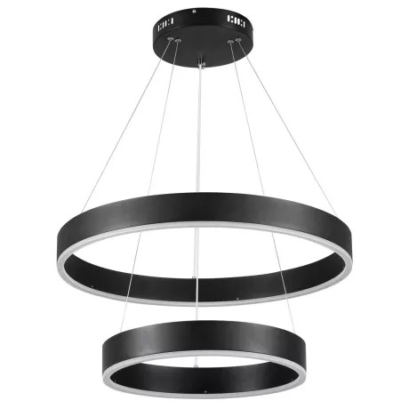 kelvo® VENOM  Κρεμαστό Φωτιστικό Οροφής LED 75W 7500lm 120° AC 220-240V IP20 Ρυθμιζόμενο Λευκό CCT με Χειριστήριο από 2700K έως 6000K Dimmable - Lumileds SMD Chip - Μαύρο Ματ - Μ60 x Π60 x Υ40cm