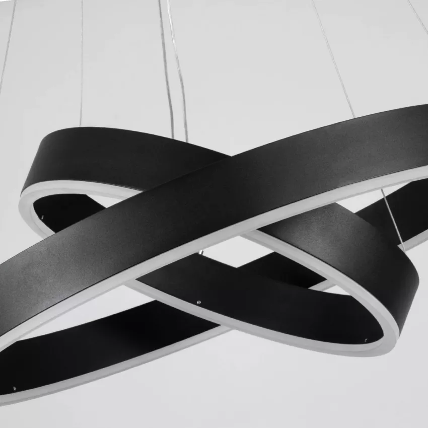 kelvo® VENOM  Κρεμαστό Φωτιστικό Οροφής LED 75W 7500lm 120° AC 220-240V IP20 Ρυθμιζόμενο Λευκό CCT με Χειριστήριο από 2700K έως 6000K Dimmable - Lumileds SMD Chip - Μαύρο Ματ - Μ60 x Π60 x Υ40cm