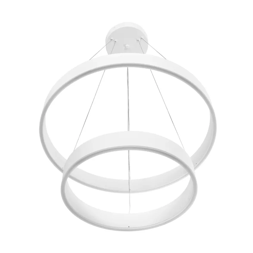 kelvo® VENOM  Κρεμαστό Φωτιστικό Οροφής LED 75W 7500lm 120° AC 220-240V IP20 Ρυθμιζόμενο Λευκό CCT με Χειριστήριο από 2700K έως 6000K Dimmable - Lumileds SMD Chip - Λευκό Ματ - Μ60 x Π60 x Υ40cm