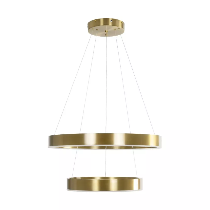 kelvo® VENOM  Κρεμαστό Φωτιστικό Οροφής LED 75W 7500lm 120° AC 220-240V IP20 Ρυθμιζόμενο Λευκό CCT με Χειριστήριο από 2700K έως 6000K Dimmable - Lumileds SMD Chip - Χρυσό Πλατίνα - Μ60 x Π60 x Υ40cm