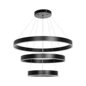 kelvo® VENOM  Κρεμαστό Φωτιστικό Οροφής LED 120W 12000lm 120° AC 220-240V IP20 Ρυθμιζόμενο Λευκό CCT με Χειριστήριο από 2700K έως 6000K Dimmable - Lumileds SMD Chip - Μαύρο Ματ - Μ80 x Π80 x Υ80cm