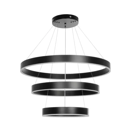 kelvo® VENOM  Κρεμαστό Φωτιστικό Οροφής LED 120W 12000lm 120° AC 220-240V IP20 Ρυθμιζόμενο Λευκό CCT με Χειριστήριο από 2700K έως 6000K Dimmable - Lumileds SMD Chip - Μαύρο Ματ - Μ80 x Π80 x Υ80cm