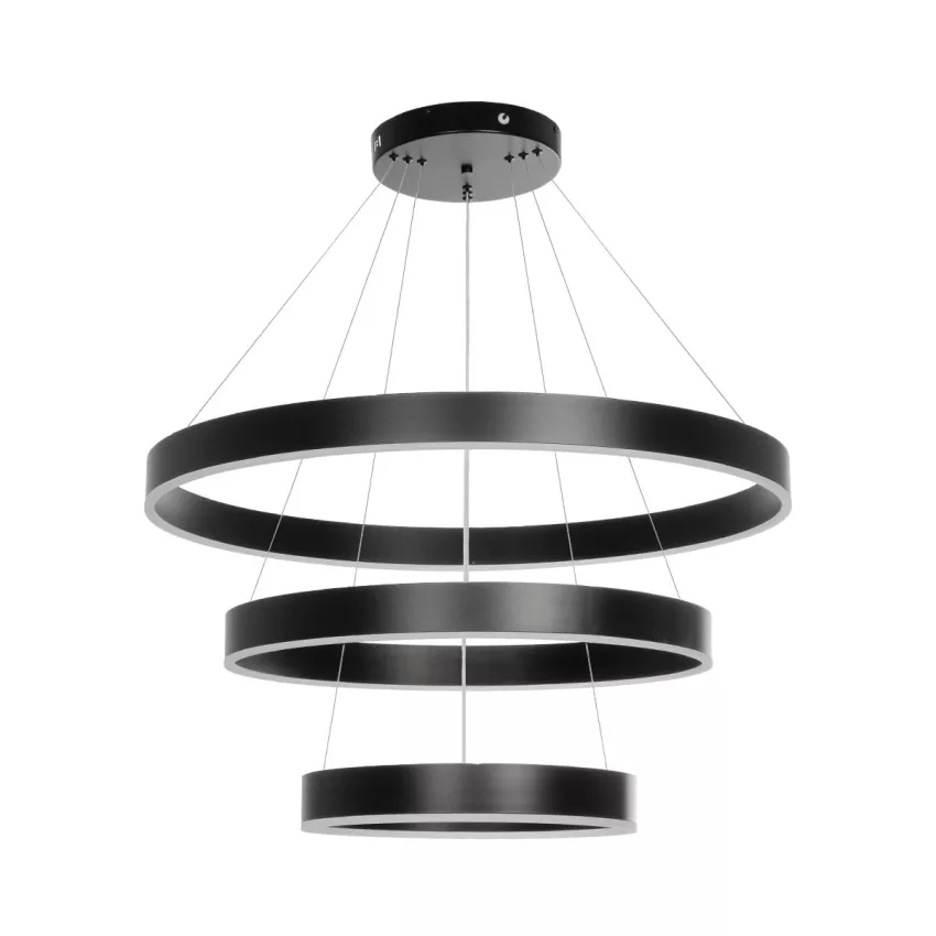 kelvo® VENOM  Κρεμαστό Φωτιστικό Οροφής LED 120W 12000lm 120° AC 220-240V IP20 Ρυθμιζόμενο Λευκό CCT με Χειριστήριο από 2700K έως 6000K Dimmable - Lumileds SMD Chip - Μαύρο Ματ - Μ80 x Π80 x Υ80cm