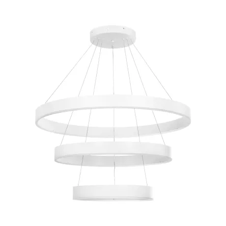 kelvo® VENOM  Κρεμαστό Φωτιστικό Οροφής LED 120W 12000lm 120° AC 220-240V IP20 Ρυθμιζόμενο Λευκό CCT με Χειριστήριο από 2700K έως 6000K Dimmable - Lumileds SMD Chip - Λευκό Ματ - Μ80 x Π80 x Υ80cm