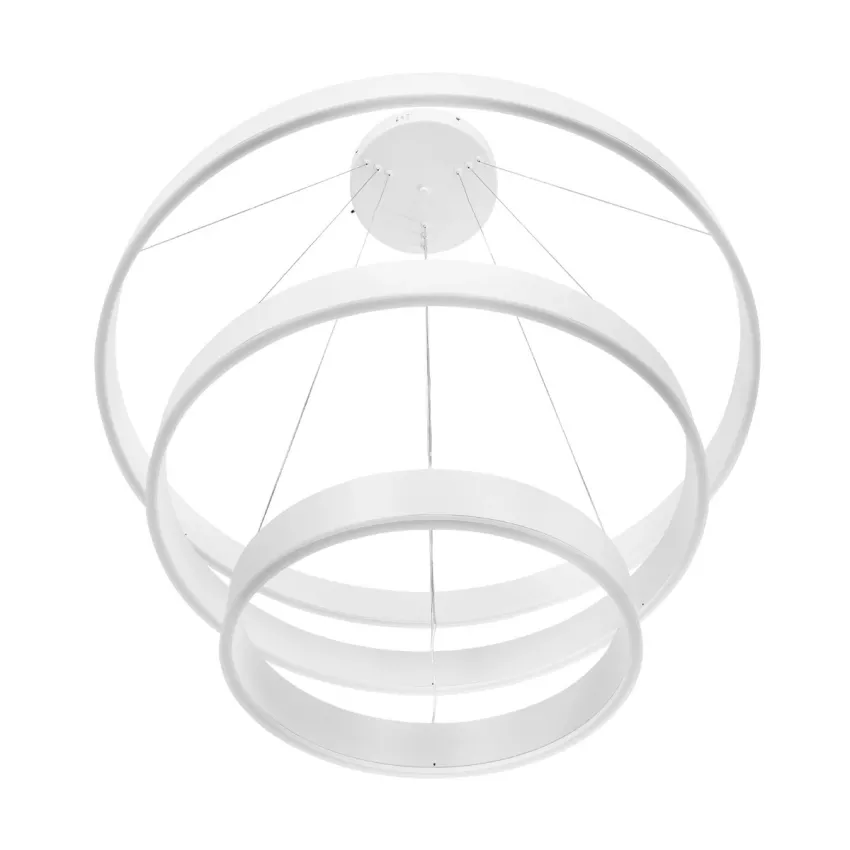 kelvo® VENOM  Κρεμαστό Φωτιστικό Οροφής LED 120W 12000lm 120° AC 220-240V IP20 Ρυθμιζόμενο Λευκό CCT με Χειριστήριο από 2700K έως 6000K Dimmable - Lumileds SMD Chip - Λευκό Ματ - Μ80 x Π80 x Υ80cm