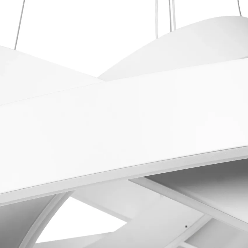 kelvo® VENOM  Κρεμαστό Φωτιστικό Οροφής LED 120W 12000lm 120° AC 220-240V IP20 Ρυθμιζόμενο Λευκό CCT με Χειριστήριο από 2700K έως 6000K Dimmable - Lumileds SMD Chip - Λευκό Ματ - Μ80 x Π80 x Υ80cm