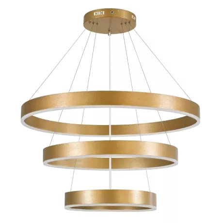 kelvo® VENOM  Κρεμαστό Φωτιστικό Οροφής LED 120W 12000lm 120° AC 220-240V IP20 Ρυθμιζόμενο Λευκό CCT με Χειριστήριο από 2700K έως 6000K Dimmable - Lumileds SMD Chip - Χρυσό Πλατίνα - Μ80 x Π80 x Υ80cm