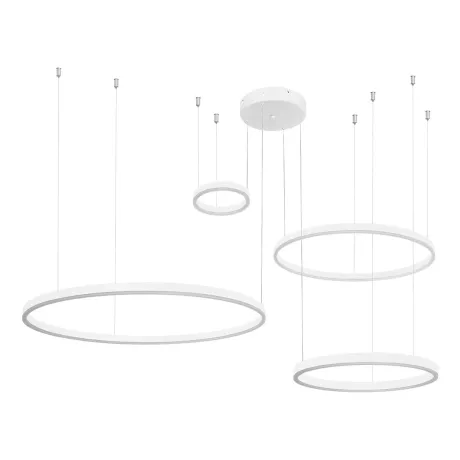 kelvo® VENOM  Κρεμαστό Φωτιστικό Οροφής LED 150W 15000lm 120° AC 220-240V IP20 Ρυθμιζόμενο Λευκό CCT με Χειριστήριο από 2700K έως 6000K Dimmable - Lumileds SMD Chip - Λευκό Ματ - Μ150 x Π90 x Υ60cm