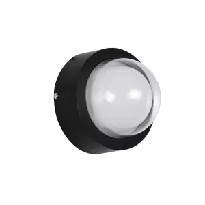 kelvo® NEXA  Φωτιστικό Τοίχου / Απλίκα LED 6W 360lm 180° AC 220-240V Αδιάβροχο IP65 Μπλε - Sanan SMD Chip & TÜV SÜD Driver - Μαύρο Ματ - Μ11 x Π8.5 x Υ11cm