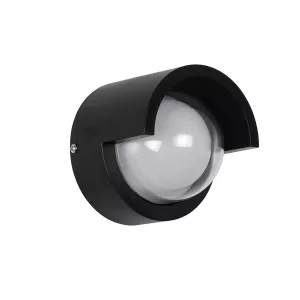 kelvo® NEXA  Φωτιστικό Τοίχου / Απλίκα LED 6W 360lm 180° AC 220-240V Αδιάβροχο IP65 Μπλε - Sanan SMD Chip & TÜV SÜD Driver - Μαύρο Ματ - Μ11 x Π9 x Υ11cm