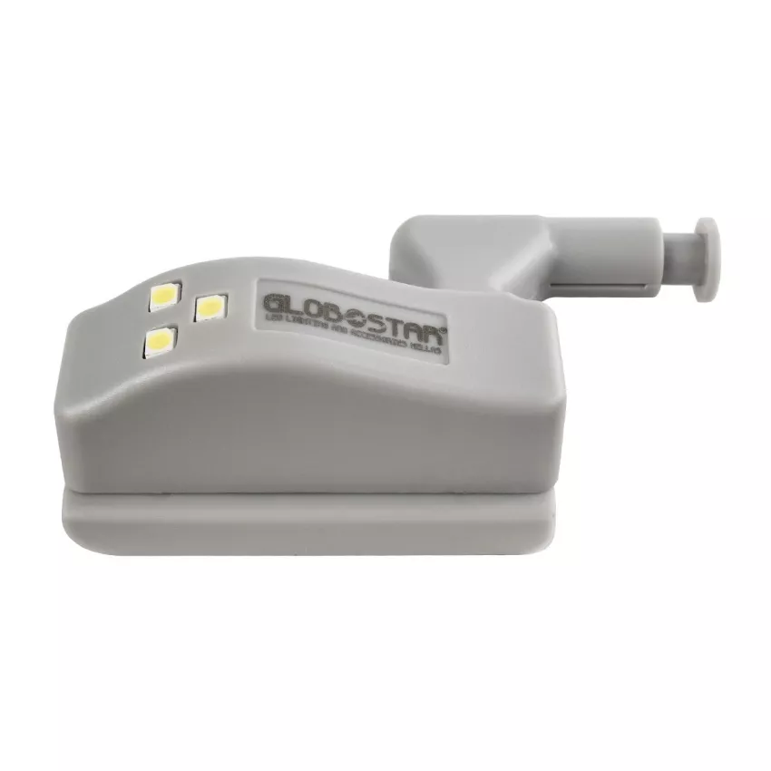 CLOSET  Φωτιστικό Ντουλάπας LED για Μεντεσέ με Διακόπτη On/Off Κουμπωτό με Μπαταρία(Δεν συμπεριλαμβάνεται) - Ψυχρό Λευκό 6000K - Μ7 x Π4 x Υ2.5cm