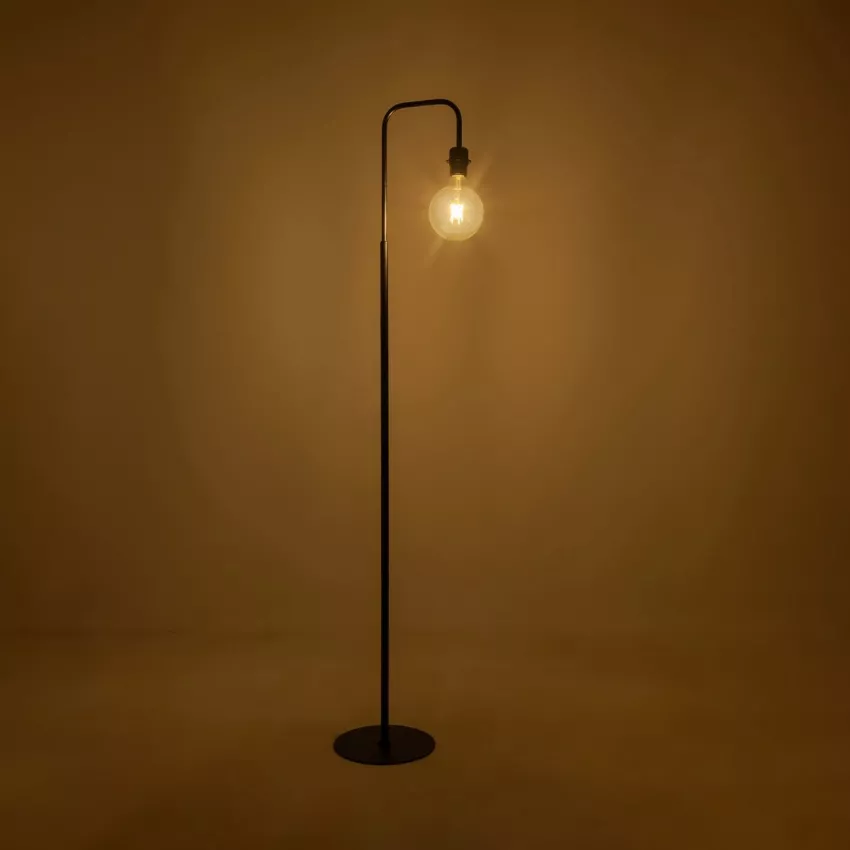 GLOBOSTAR® SNAKE  Μοντέρνο Επιδαπέδιο Φωτιστικό με Ντουί 1 x E27 AC 220-240V IP20 - Μαύρο - Μ40 x Π25 x Υ153cm