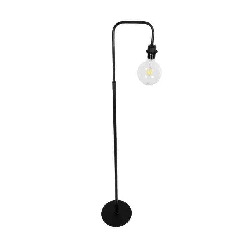 GLOBOSTAR® SNAKE  Μοντέρνο Επιδαπέδιο Φωτιστικό με Ντουί 1 x E27 AC 220-240V IP20 - Μαύρο - Μ40 x Π25 x Υ153cm
