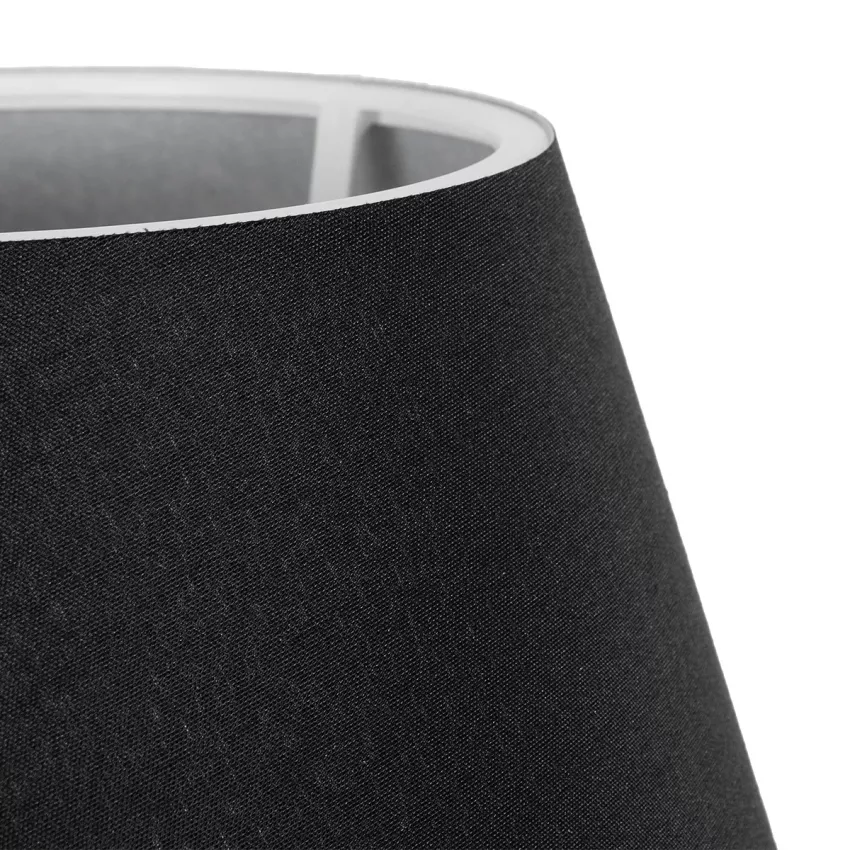 TRANS  Μοντέρνο Eπιτραπέζιο Φωτιστικό Μονόφωτο 1 x E27 IP20 Διάφανο Πλαστικό με Μαύρο Ύφασμα - Μ22 x Π22 x Υ14cm