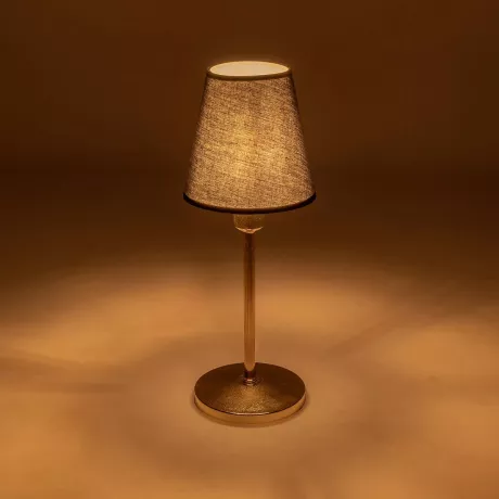 GLOBOSTAR® GLOSSY  Μοντέρνο Επιτραπέζιο Φωτιστικό Πορτατίφ με Ντουί 1 x E14 AC 220-240V IP20 - Χρυσό & Μαύρο - Μ14 x Π14 x Υ36cm