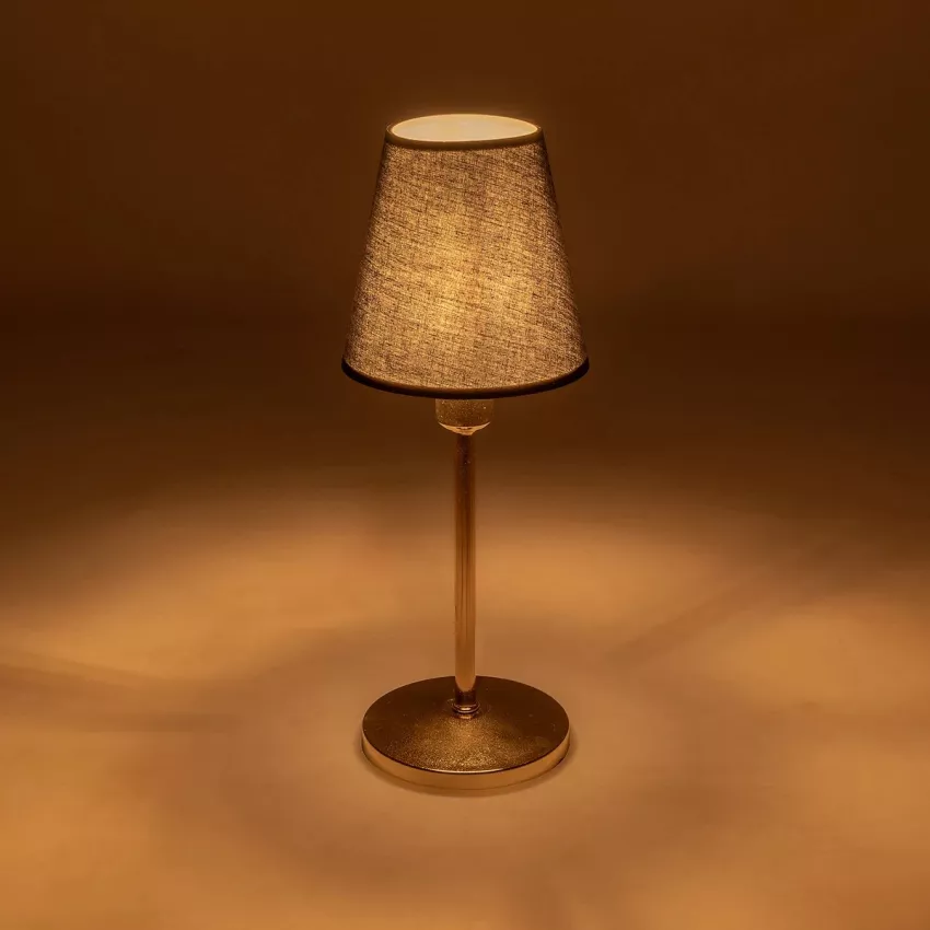 GLOBOSTAR® GLOSSY  Μοντέρνο Επιτραπέζιο Φωτιστικό Πορτατίφ με Ντουί 1 x E14 AC 220-240V IP20 - Χρυσό & Μαύρο - Μ14 x Π14 x Υ36cm
