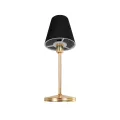 GLOBOSTAR® GLOSSY  Μοντέρνο Επιτραπέζιο Φωτιστικό Πορτατίφ με Ντουί 1 x E14 AC 220-240V IP20 - Χρυσό & Μαύρο - Μ14 x Π14 x Υ36cm