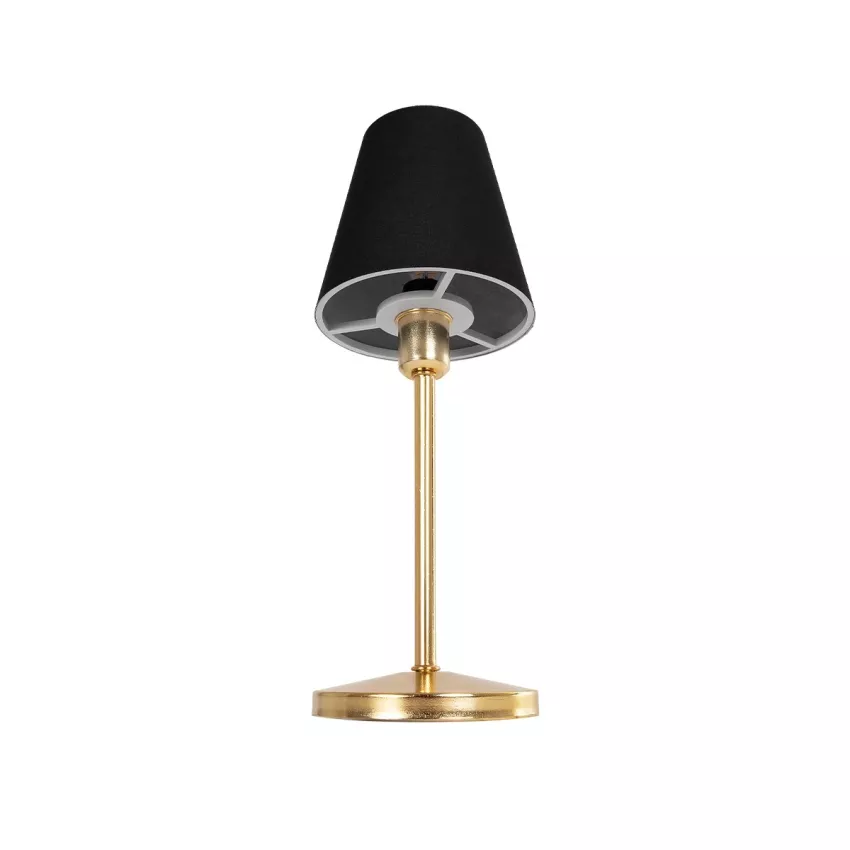 GLOBOSTAR® GLOSSY  Μοντέρνο Επιτραπέζιο Φωτιστικό Πορτατίφ με Ντουί 1 x E14 AC 220-240V IP20 - Χρυσό & Μαύρο - Μ14 x Π14 x Υ36cm