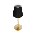 GLOBOSTAR® GLOSSY  Μοντέρνο Επιτραπέζιο Φωτιστικό Πορτατίφ με Ντουί 1 x E14 AC 220-240V IP20 - Χρυσό & Μαύρο - Μ14 x Π14 x Υ36cm