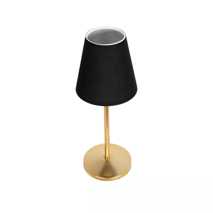 GLOBOSTAR® GLOSSY  Μοντέρνο Επιτραπέζιο Φωτιστικό Πορτατίφ με Ντουί 1 x E14 AC 220-240V IP20 - Χρυσό & Μαύρο - Μ14 x Π14 x Υ36cm