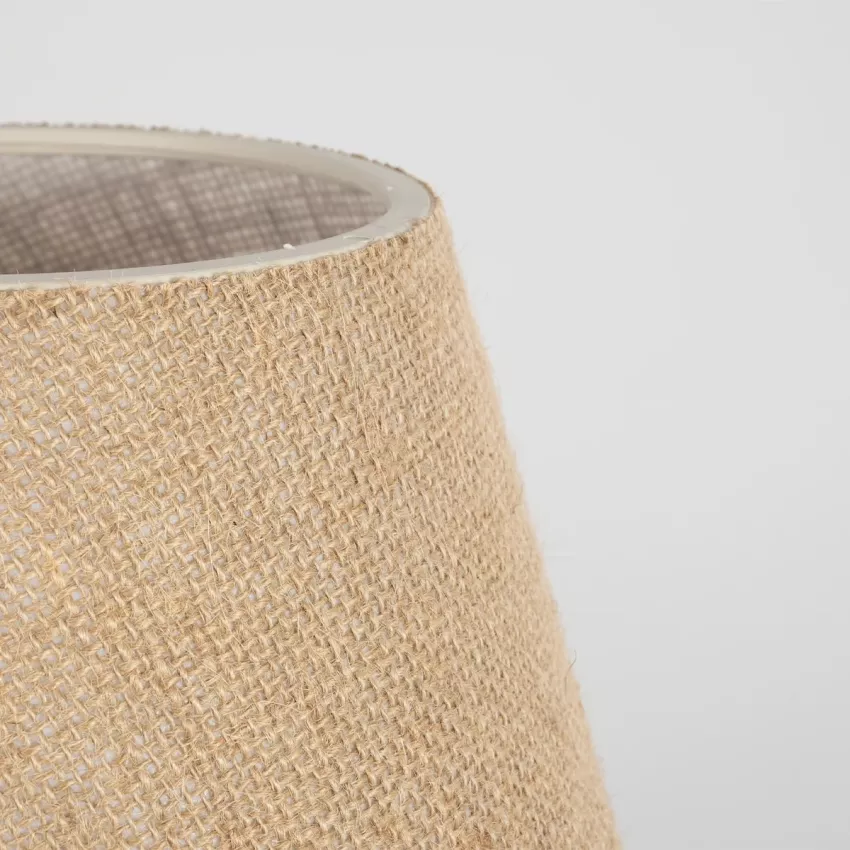 PYRAMID  Μοντέρνο Eπιτραπέζιο Φωτιστικό Μονόφωτο 1 x E27 IP20 Μαύρο Μέταλλο με Μπεζ Ύφασμα - Μ22 x Π22 x Υ30cm