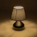 PYRAMID  Μοντέρνο Eπιτραπέζιο Φωτιστικό Μονόφωτο 1 x E27 IP20 Μαύρο Μέταλλο με Μαύρο Ύφασμα - Μ22 x Π22 x Υ30cm