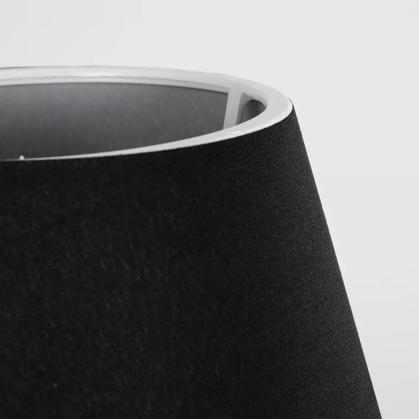 PYRAMID  Μοντέρνο Eπιτραπέζιο Φωτιστικό Μονόφωτο 1 x E27 IP20 Μαύρο Μέταλλο με Μαύρο Ύφασμα - Μ22 x Π22 x Υ30cm