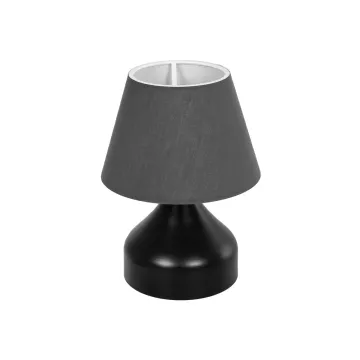MICKEY  Μοντέρνο Eπιτραπέζιο Φωτιστικό Μονόφωτο 1 x E27 IP20 Μαύρο Μέταλλο με Μαύρο Ύφασμα - Μ22 x Π22 x Υ30cm