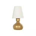 SWEET  Μοντέρνο Eπιτραπέζιο Φωτιστικό Μονόφωτο 1 x E27 IP20 Χρυσό Μέταλλο με Μπεζ Ύφασμα - Μ13 x Π13 x Υ25cm