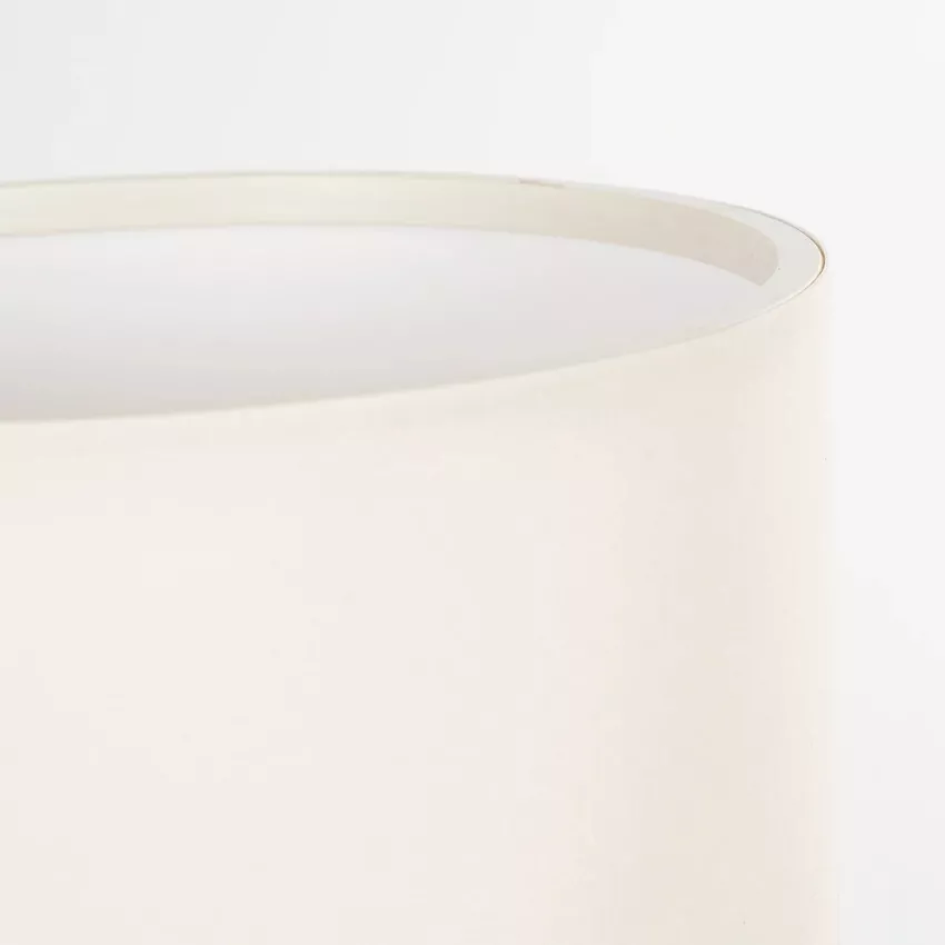 MINNIE  Μοντέρνο Eπιτραπέζιο Φωτιστικό Μονόφωτο 1 x E27 IP20 Μαύρο Ξύλο με Μπεζ Ύφασμα - Μ15 x Π15 x Υ22cm