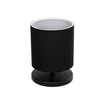 MINNIE  Μοντέρνο Eπιτραπέζιο Φωτιστικό Μονόφωτο 1 x E27 IP20 Μαύρο Ξύλο με Μαύρο Ύφασμα - Μ15 x Π15 x Υ22cm