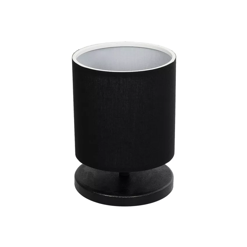 MINNIE  Μοντέρνο Eπιτραπέζιο Φωτιστικό Μονόφωτο 1 x E27 IP20 Μαύρο Ξύλο με Μαύρο Ύφασμα - Μ15 x Π15 x Υ22cm