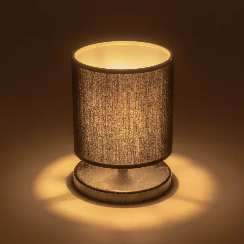 MINNIE  Μοντέρνο Eπιτραπέζιο Φωτιστικό Μονόφωτο 1 x E27 IP20 Μαύρο Ξύλο με Μαύρο Ύφασμα - Μ15 x Π15 x Υ22cm