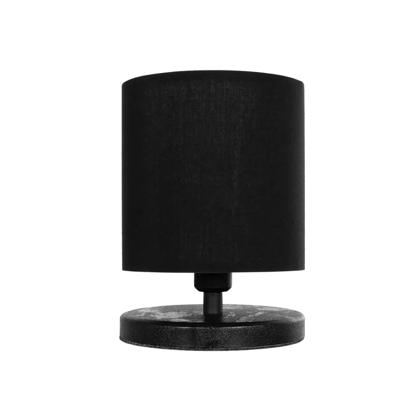 MINNIE  Μοντέρνο Eπιτραπέζιο Φωτιστικό Μονόφωτο 1 x E27 IP20 Μαύρο Ξύλο με Μαύρο Ύφασμα - Μ15 x Π15 x Υ22cm