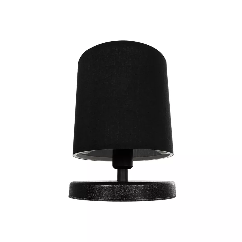MINNIE  Μοντέρνο Eπιτραπέζιο Φωτιστικό Μονόφωτο 1 x E27 IP20 Μαύρο Ξύλο με Μαύρο Ύφασμα - Μ15 x Π15 x Υ22cm