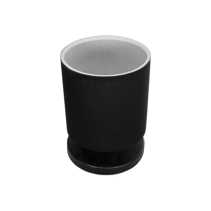 MINNIE  Μοντέρνο Eπιτραπέζιο Φωτιστικό Μονόφωτο 1 x E27 IP20 Μαύρο Ξύλο με Μαύρο Ύφασμα - Μ15 x Π15 x Υ22cm