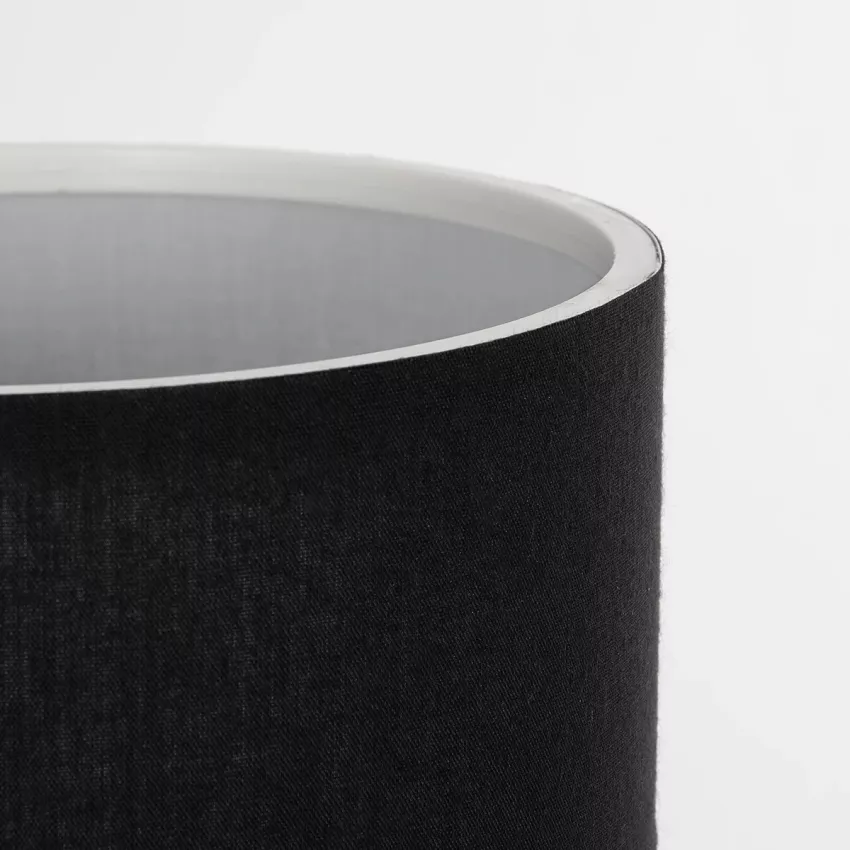 MINNIE  Μοντέρνο Eπιτραπέζιο Φωτιστικό Μονόφωτο 1 x E27 IP20 Μαύρο Ξύλο με Μαύρο Ύφασμα - Μ15 x Π15 x Υ22cm