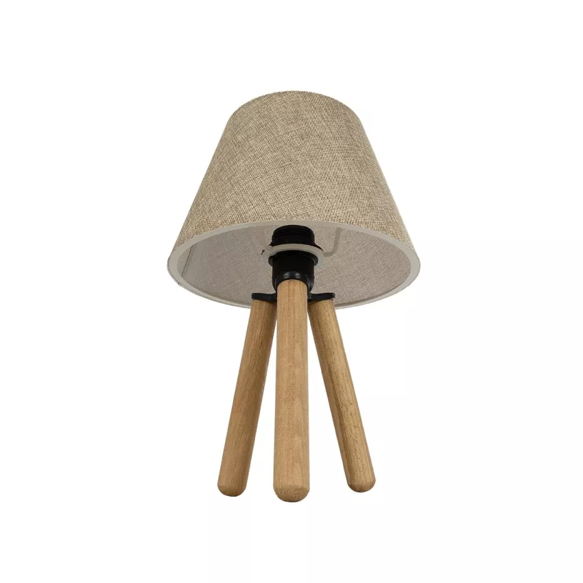 GLOBOSTAR® CAP  Μοντέρνο Επιτραπέζιο Φωτιστικό Πορτατίφ με Ντουί 1 x E27 AC 220-240V IP20 - Καφέ & Μπεζ - Μ22 x Π22 x Υ33cm