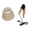 GLOBOSTAR® CAP  Μοντέρνο Επιτραπέζιο Φωτιστικό Πορτατίφ με Ντουί 1 x E27 AC 220-240V IP20 - Καφέ & Μπεζ - Μ22 x Π22 x Υ33cm
